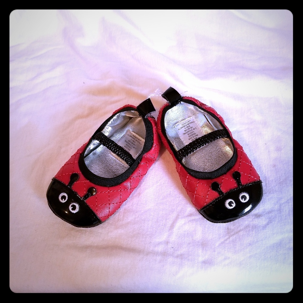NWOT Baby Rising Star Ladybug Slip-ons 9-12M
